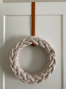 Cable knit wreath