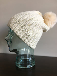 Winter Poms slouch with pom