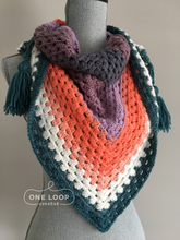 Granny Triangle Scarf with Tassels